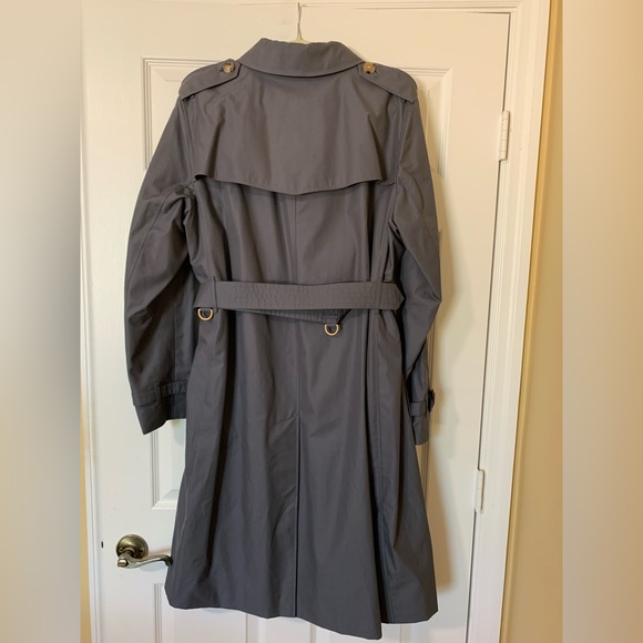 Authentic Burberry Kensington Long Check Print Lining‎ Trench Coat, Gray, 16 NWT - Picture 9 of 16